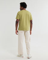 wax london men's Dean - Lime Khaki Textured Organic Cotton T-Shirt