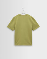 wax london men's Dean - Lime Khaki Textured Organic Cotton T-Shirt