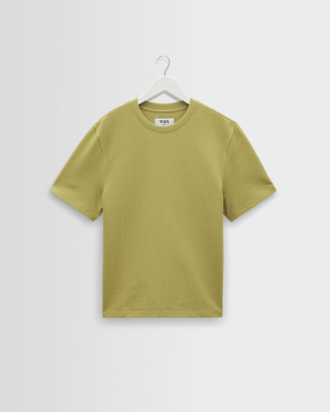 Dean - Lime Khaki Textured Organic Cotton T-Shirt