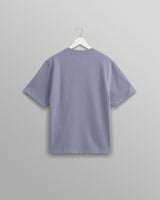 wax london Dean - Mid-Blue Textured Organic Cotton T-Shirt