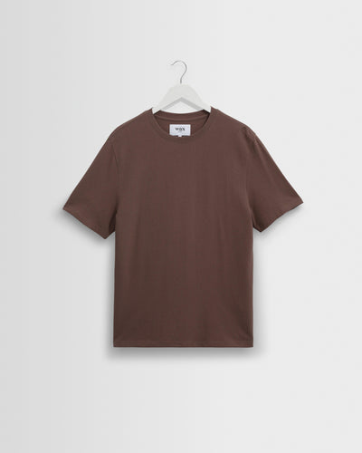 Dean - Mid Brown Textured Organic Cotton T-Shirt