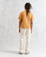 wax london Dean - Mustard Textured Organic Cotton T-Shirt