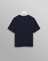 wax london Dean - Navy Textured Organic Cotton T-Shirt