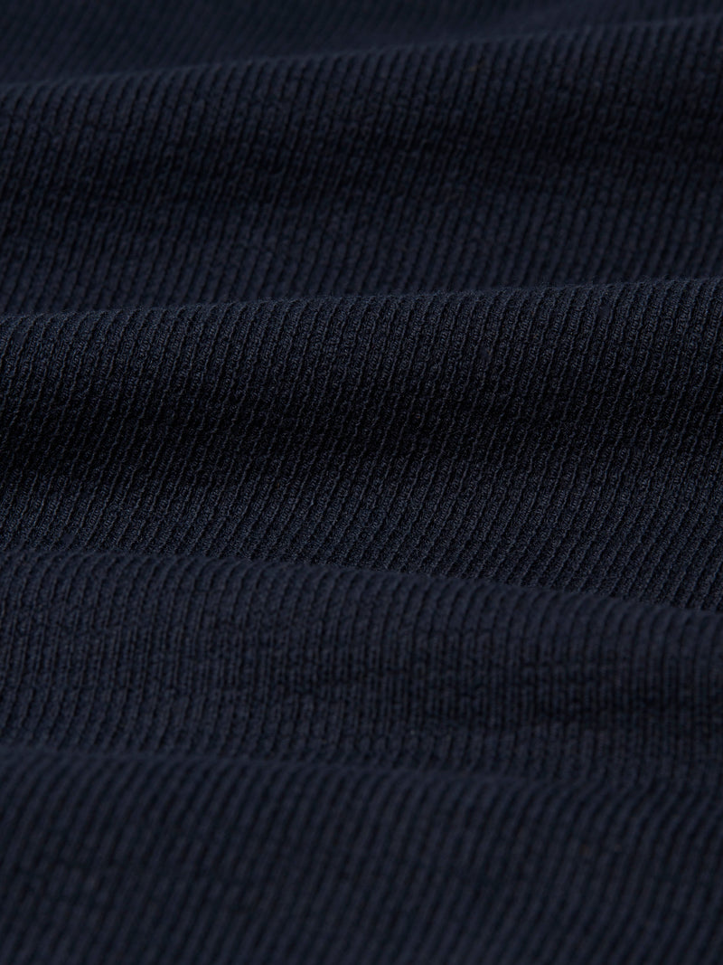 wax london men's Dean - Navy Textured Organic Cotton T-Shirt
