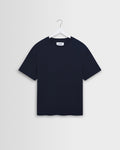 Dean - Navy Textured Organic Cotton T-Shirt