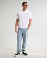 wax london men's Dean - Off-White And Charcoal 90s Doodle Graphic Cotton T-Shirt