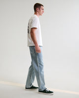 wax london men's Dean - Off-White And Charcoal 90s Doodle Graphic Cotton T-Shirt