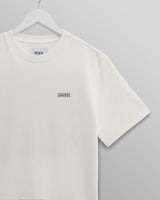 wax london men's Dean - Off-White And Charcoal 90s Doodle Graphic Cotton T-Shirt