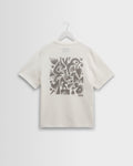 Dean - Off-White And Charcoal 90s Doodle Graphic Cotton T-Shirt