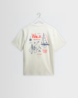 Dean - Off White And Multicolour Sailing Map Print T-Shirt