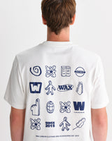 wax london men's Dean - Off-White And Navy Retreat Grid T-Shirt