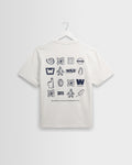 Dean - Off-White And Navy Retreat Grid T-Shirt