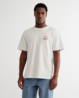 wax london men's Dean - Off White Painted Badge T-Shirt