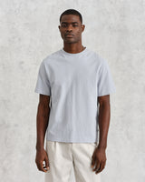 wax london Dean - Pale Blue Textured Organic Cotton T-Shirt