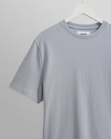 wax london Dean - Pale Blue Textured Organic Cotton T-Shirt