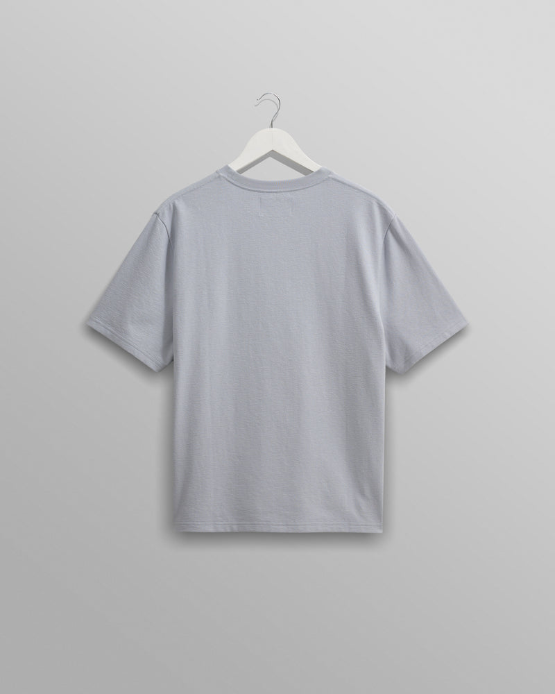 wax london Dean - Pale Blue Textured Organic Cotton T-Shirt