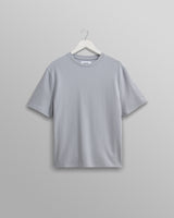 wax london Dean - Pale Blue Textured Organic Cotton T-Shirt