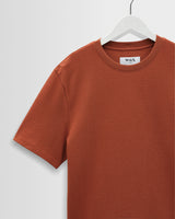 wax london men's Dean - Rust Textured Organic Cotton T-Shirt