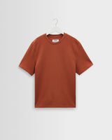 wax london men's Dean - Rust Textured Organic Cotton T-Shirt