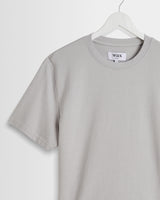 wax london men's Dean - Soft Grey Textured Organic Cotton T-Shirt
