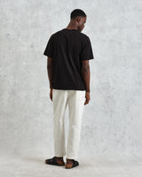 men's wax london DEAN SS TEE COTTON JERSEY BLACK EMB LOGO