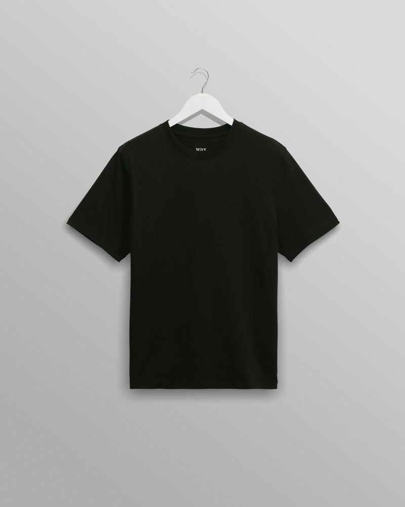 men's wax london DEAN SS TEE COTTON JERSEY BLACK EMB LOGO
