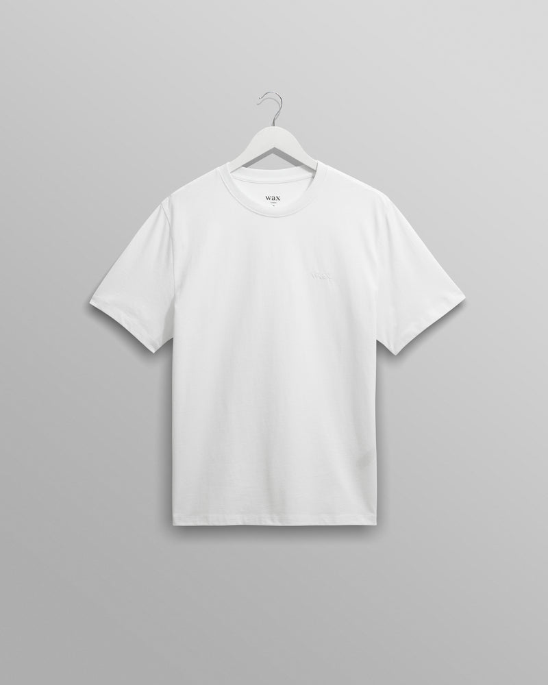 men's wax london DEAN SS TEE COTTON JERSEY WHITE EMB LOGO