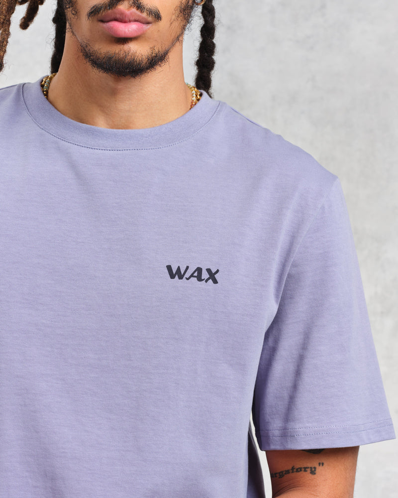 wax london Dean T-Shirt Mid Blue Doodle Graphic Print