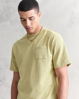 wax london Dean T-Shirt Textured Bright Green With Pocket