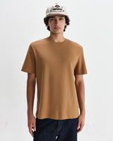 wax london men's Dean - Tan Textured Organic Cotton T-Shirt