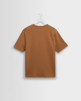 wax london men's Dean - Tan Textured Organic Cotton T-Shirt