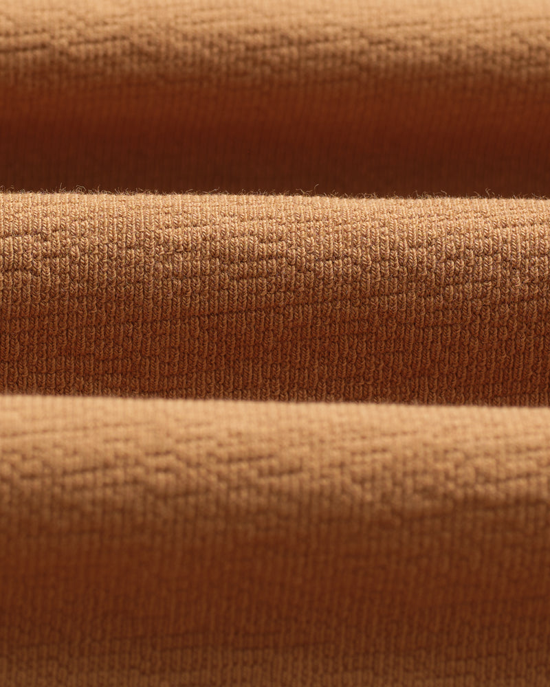 wax london men's Dean - Tan Textured Organic Cotton T-Shirt