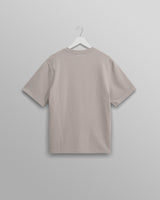 wax london Dean - Taupe Grey Textured Organic Cotton T-Shirt