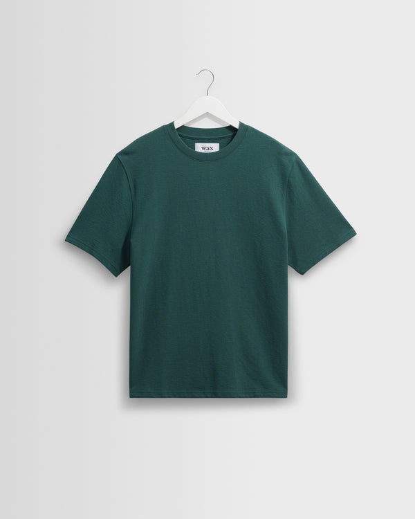 wax london men's Dean - Teal Textured Organic Cotton T-Shirt