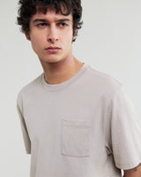 wax london men's Dean - Washed Clay Compact Cotton Pocket T-Shirt