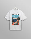 Dean - White London Postcard Graphic Organic Cotton T-Shirt