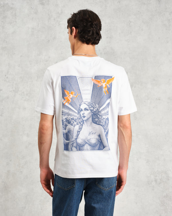 wax london men's Dean - White London Venus Graphic Organic Cotton T-Shirt