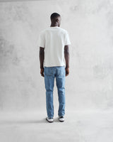 wax london Dean - White Textured Organic Cotton T-Shirt