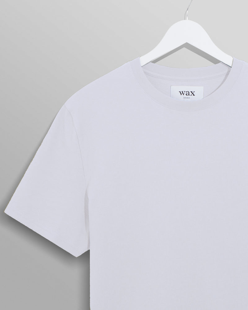 wax london men's Dean - White Textured Organic Cotton T-Shirt