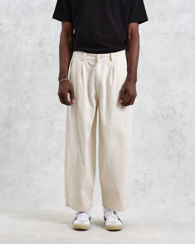 wax london Denali - Ecru Carpenter Denim Trousers