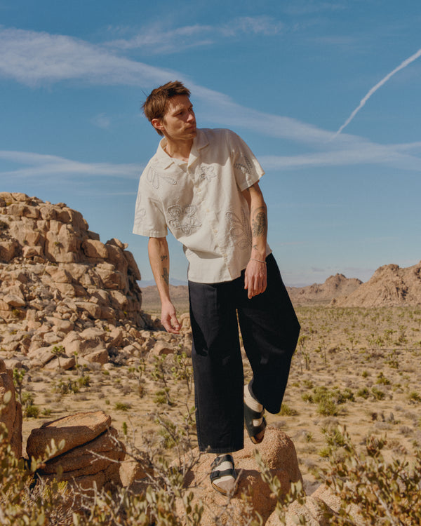 wax london men's Denali - Navy Carpenter Trousers