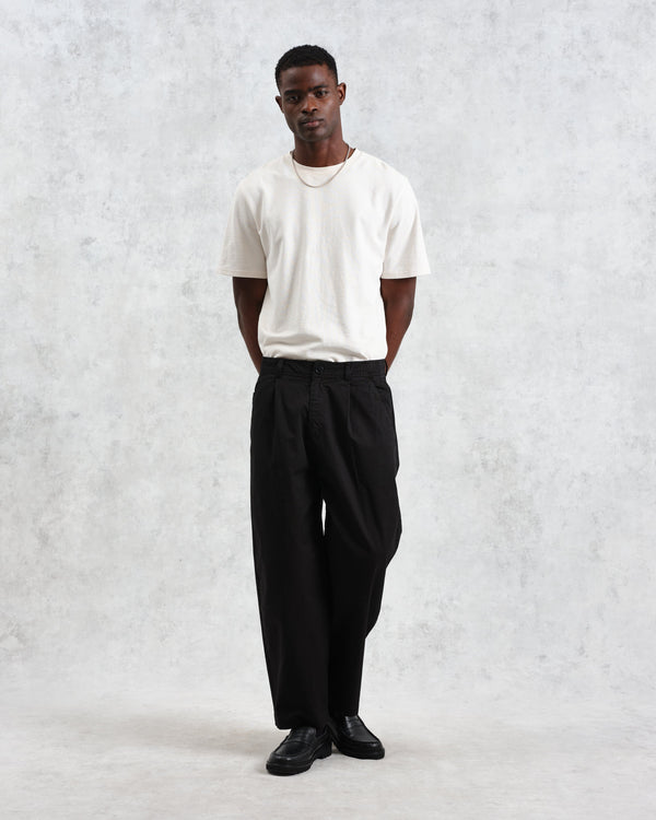 wax london Denali - Washed Black Carpenter Cotton Trousers