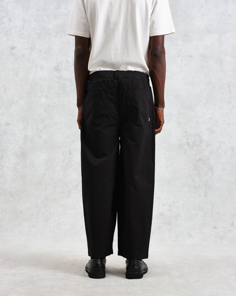 wax london Denali - Washed Black Carpenter Cotton Trousers