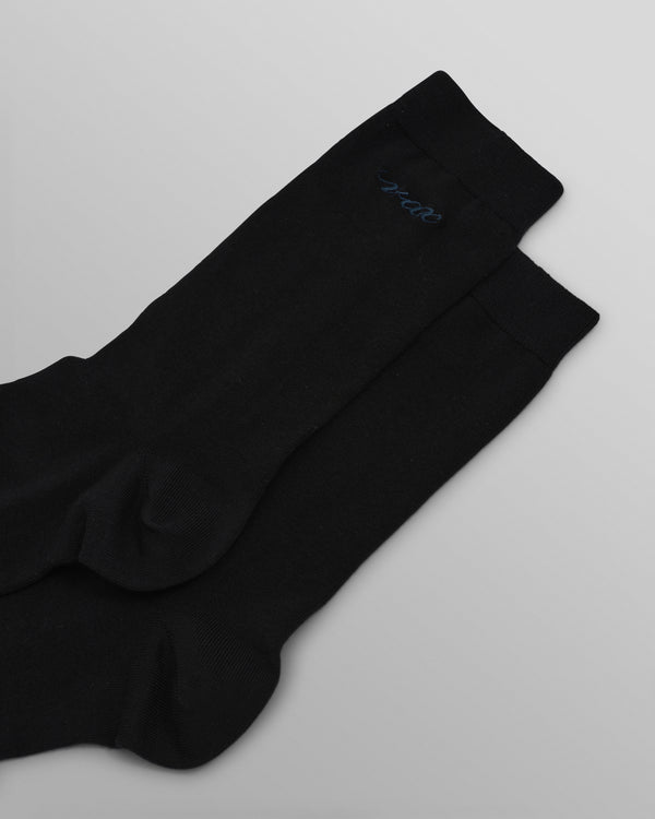 wax london men's Derby - Black Embroidered Logo Socks x2 Multipack