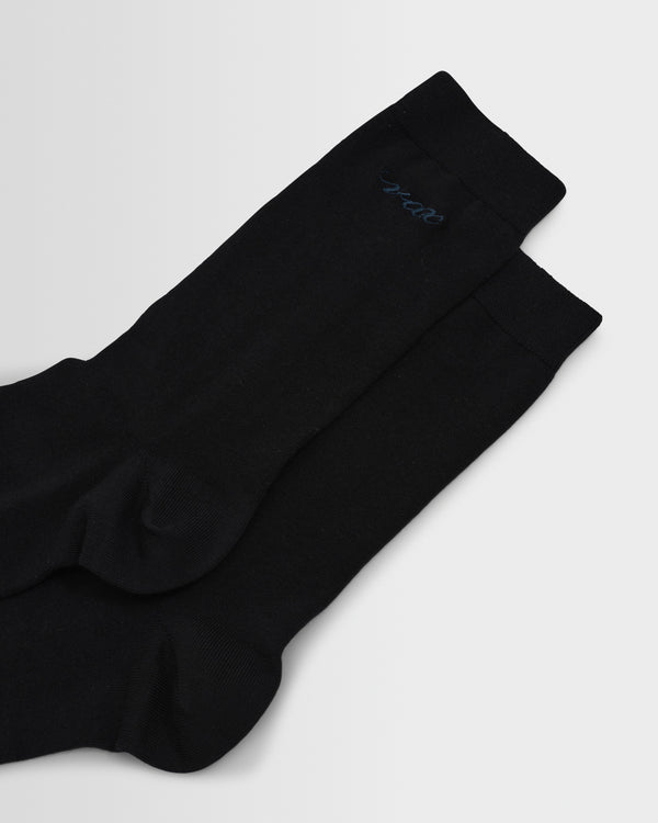 wax london men's Derby - Black Embroidered Logo Socks x2 Multipack