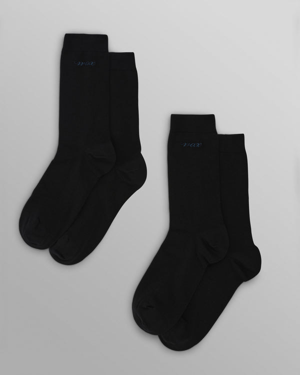 wax london men's Derby - Black Embroidered Logo Socks x2 Multipack
