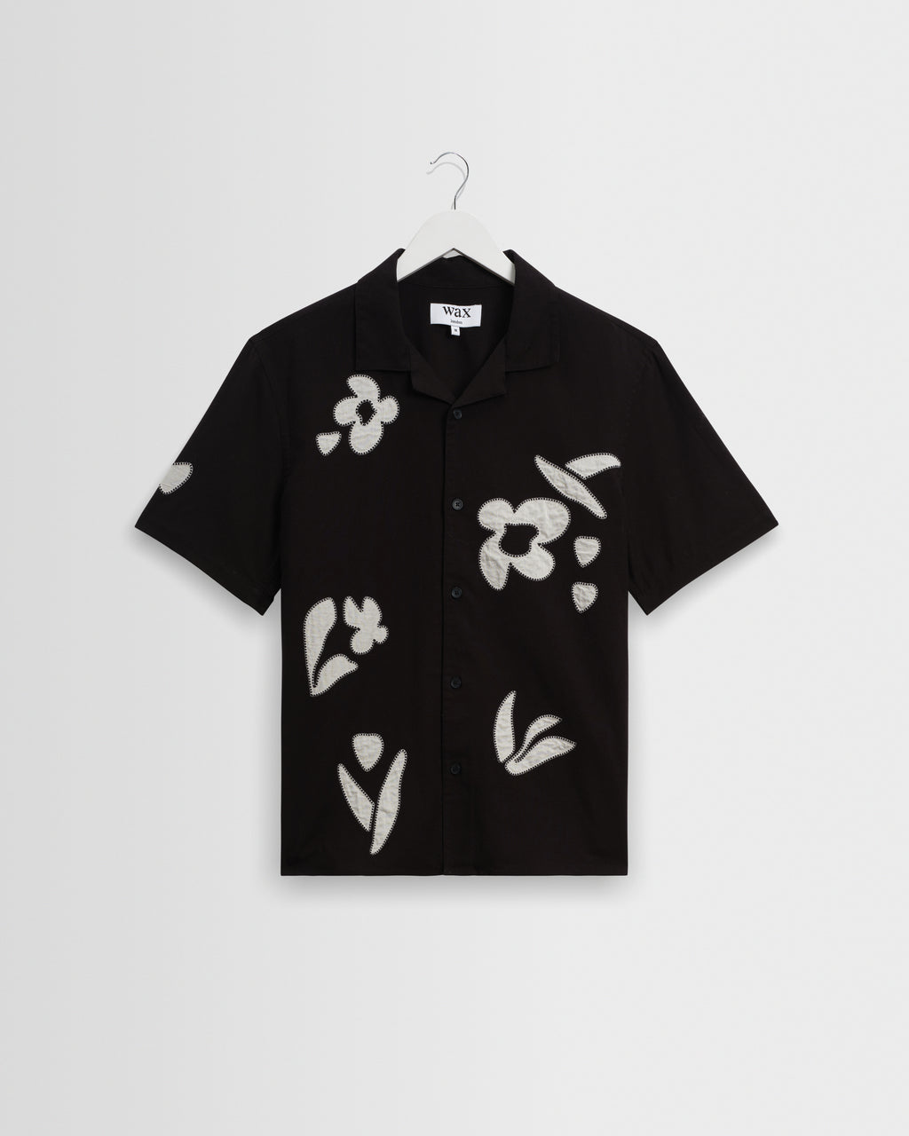 Didcot Beige Abstract Applique Short Sleeve Shirt