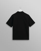 wax london Didcot - Black And Ecru Abstract Appliqué Short-Sleeve Shirt