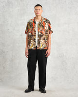 wax london Didcot - Black And Multicolour Abstract Short-Sleeve Shirt