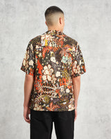 wax london Didcot - Black And Multicolour Abstract Short-Sleeve Shirt